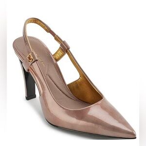 NWT Donna Karan Slingback Mink patent leather shoe.